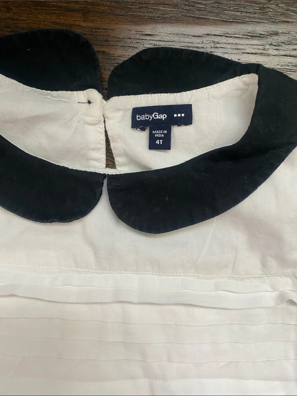 babyGap White Blouse with Black Peter Pan Collar